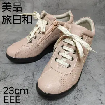타비비요리 여행의 날 스니커즈 23cm EEE 가죽 핑크