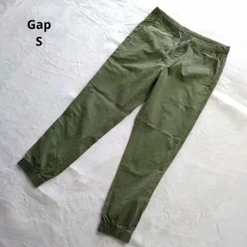 GAP 조거 팬츠 면100% 허리밴딩 카키 S 남녀 공용
