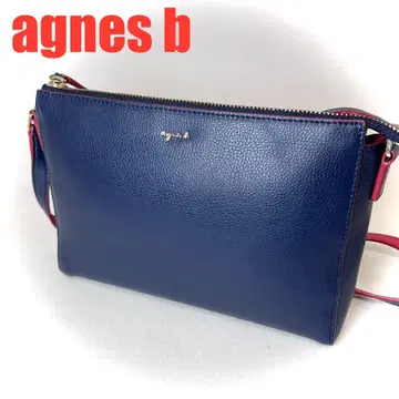 agnes b 에네스베 소피 숄더백 가죽 네이비