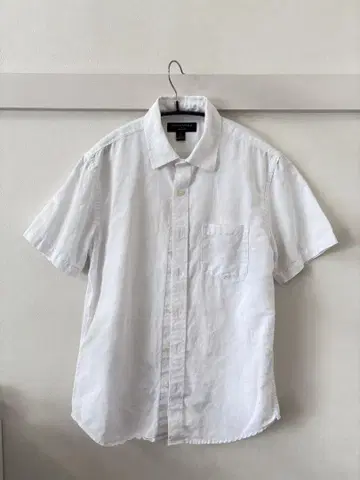 BANANA REPUBLIC 반팔 셔츠 S 화이트 마 혼방