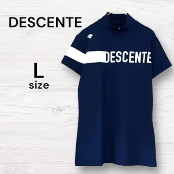 데상트 DESCENTE 새상품급 모크넥 셔츠 네이비 스탠드 카라