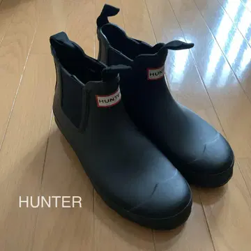 HUNTER 헌터 레인 슈즈 사이드 고어 레인 부츠 블랙