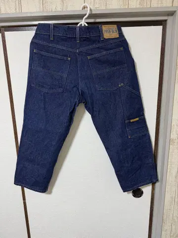 PRSN BLU 다크 블루 크롭 데님 팬츠