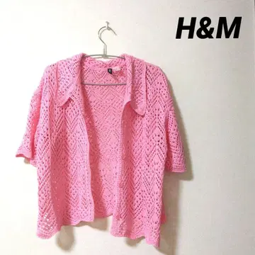 H&M 핑크 레이스 니트 가디건 L