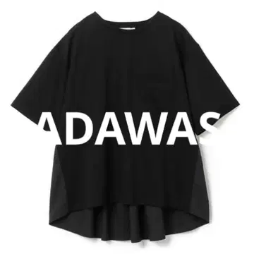 ADAWAS 백 플레어 풀오버 블랙 F 면100% 반팔 명작 티셔츠