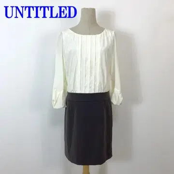 택 포함 언타이틀 긴팔 원피스 화이트 브라운 트리아세테이트 2 C3722