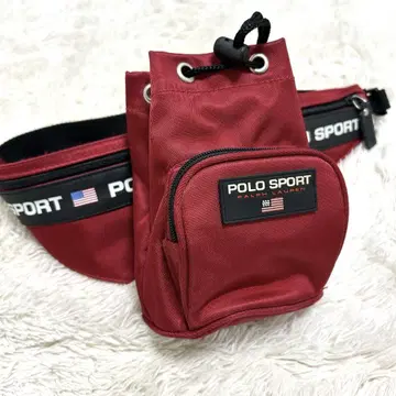 새상품급 POLO SPORT 힙색 & 파우치 90년대 빈티지 레드