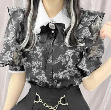 로지타 ROJITA 꽃무늬 시어 블라우스 블랙