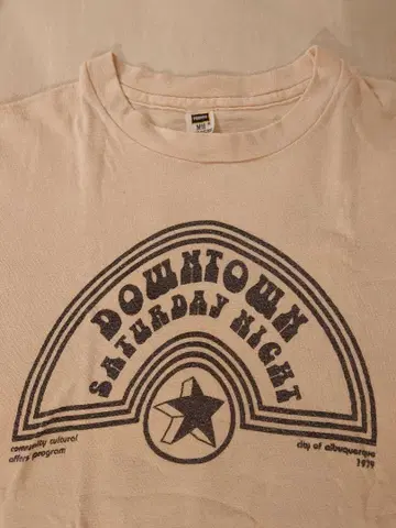 빈티지 티셔츠 스며든 무늬 M 사이즈 Hanes 1979년