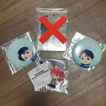 미세스 그린 애플 캔뱃지와 피규어 세트 와카이