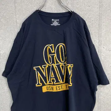 챔피온 GO NAVY 네이비 프린트 빅 사이즈 티셔츠 2XL
