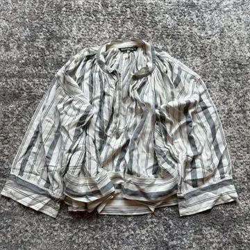 하버색 HAVERSACK 오픈 칼라 스트라이프 레이온 셔츠