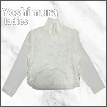 Yoshimura 상의 화이트 긴팔 하이넥 페어리 그런지