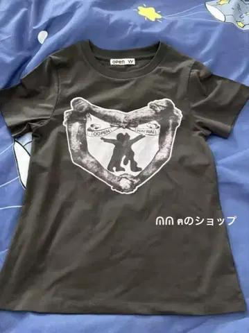 open yy 하트 그레이 티셔츠 L