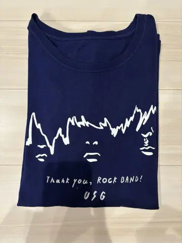 USG Thank you ROCK BAND 티셔츠 M 네이비