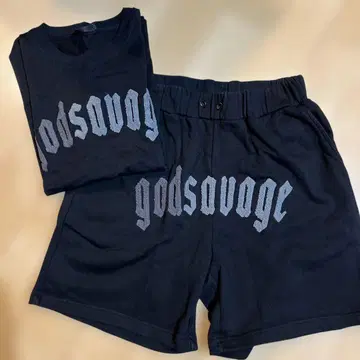 godsavage 티셔츠와 숏 팬츠 세트 블랙