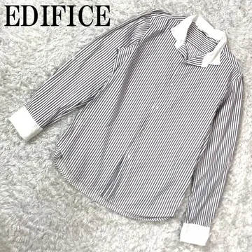 EDIFICE 에디피스 스트라이프 셔츠 화이트 40 B944