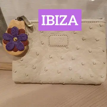 IBIZA 아이보리 가죽 파우치