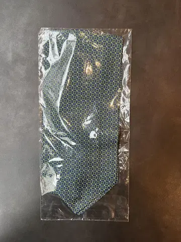 애스콧 넥타이 기하학 패턴 넥타이 그린과 블루 모닝