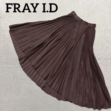 FRAY I.D 플리츠 스커트 라메 비대칭 F 브라운