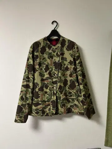 vintage 카모 무늬 자켓/아우터 구제 의류 안감 체크