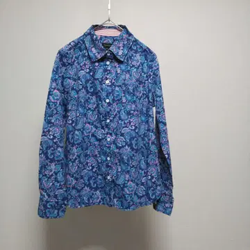 TALBOTS 탈봇 페이즐리 셔츠 블루