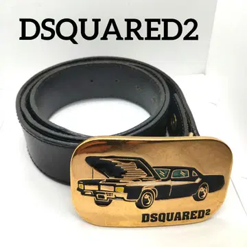 DSQUARED2 가죽 벨트 골드 버클