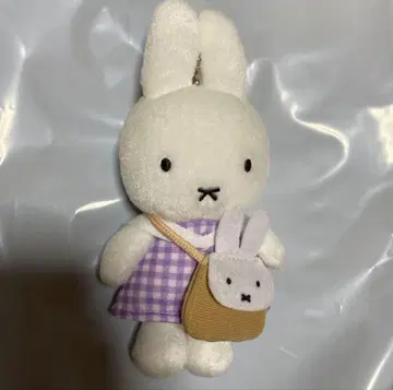 미피 zakka 2021 체크 드레스 마스코트 퍼플 미니백