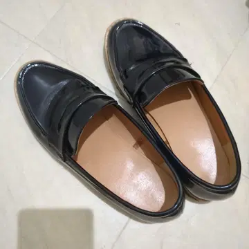 블랙 로퍼 합성 피혁