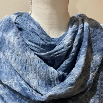 네이비 나염 khadi cotton 대형 스톨 손으로 짠 면100%