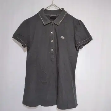 라코스테 반팔 폴로 셔츠 라메 믹스 블랙 38