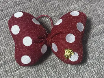 디즈니랜드 미니 마우스 리본 머리끈 핑
