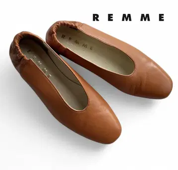 새상품급 REMME 스페인산 천연 가죽 플랫 펌프스 신발 37(23.5)