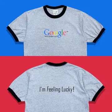 00s Y2K Google 구글 프로모션 링거 티셔츠 그레이