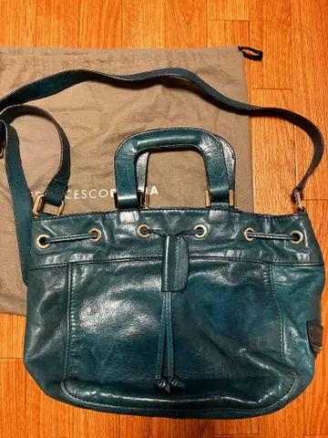 FRANCESCO BIASIA 틸 가죽 숄더백 블루그린