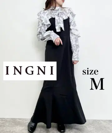 INGNI 꽃무늬 프릴이 달린 롱 원피스