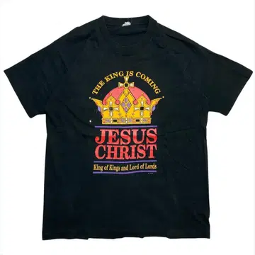 90s 후르츠 JESUS CHRIST 로고 티셔츠 구제 의류 남성용 XL
