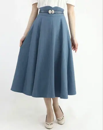 앤티크 로즈 카메오 벨트 스커트 (BLUE)