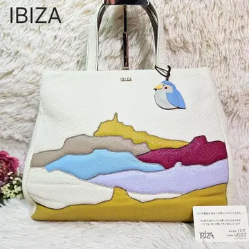 새상품 이비자 IBIZA 가죽 핸드백 트리콜로 화이트