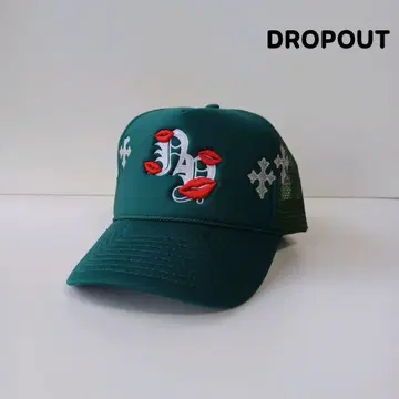 DROPOUT 드롭 아웃 메쉬 캡 자수 입술 크로스
