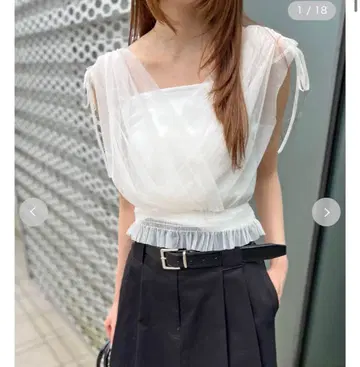 snidel 얇은 명주 레이어드 카슈쿨 컷 풀오버