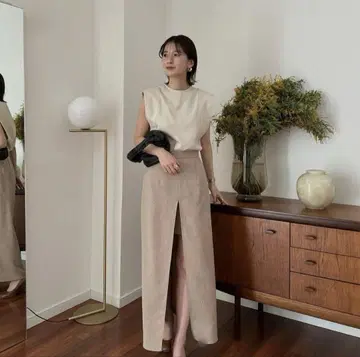 클레인 깊은 슬릿 짧은 팬츠 레이어드 스커트