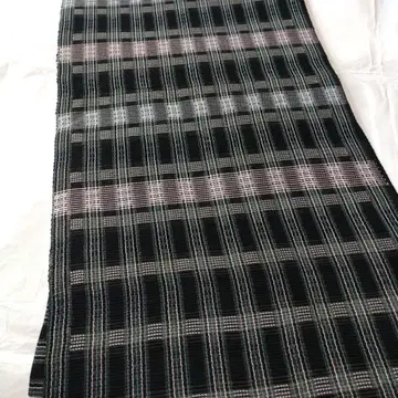 여름 아이템 오비(약 24cm) 얇은 비단 나고야 오비 블랙 계열