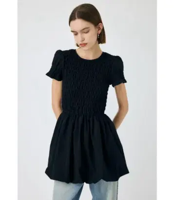 moussy 개더 벌룬 미니 드레스 사이즈 2