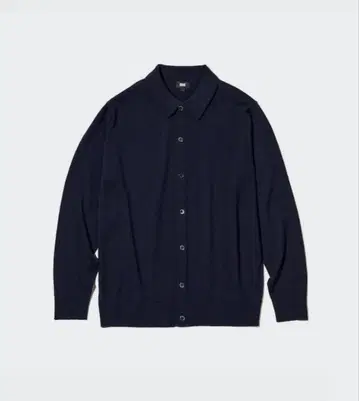 엑스트라 파인 메리노 셔츠 가디건 네이비 3xl