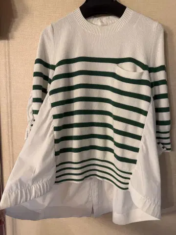 새상품급 sacai 사카이 도킹 절개 니트 블라우스 셔츠 플리츠
