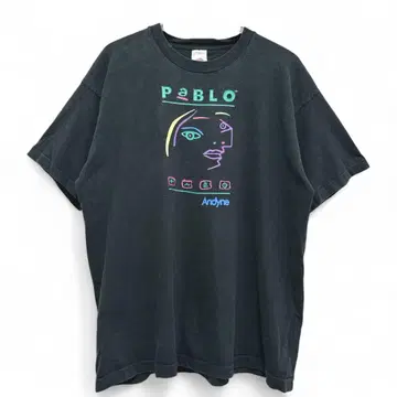 구제 의류 90년대 아트 PABLO 빈티지 티셔츠 USA 745