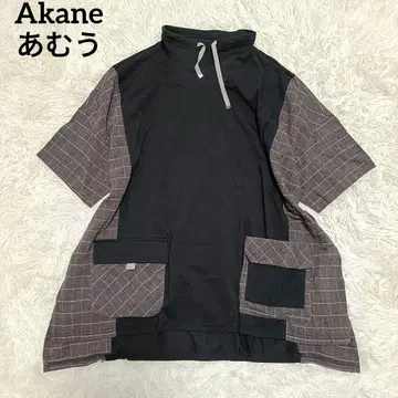 린넨 티셔츠 튜닉 상의 아무 Akane 체크
