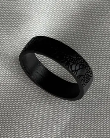 기부스 뱀 크로스 링 블랙 10호