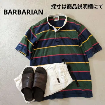 바바리안 캐나다제 두꺼운 보더 반팔 티셔츠 라거 셔츠 멀티 컬러